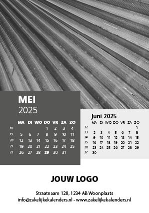 A6 Bureaukalender Black & White 2025