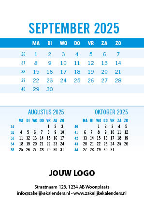 A6 Bureaukalender Data 2025