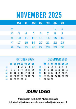 A6 Bureaukalender Data 2025