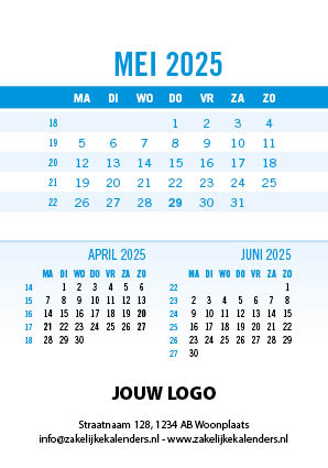 A6 Bureaukalender Data 2025