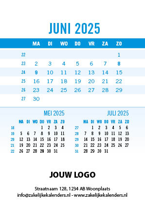 A6 Bureaukalender Data 2025